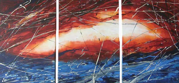 Positive Energie, 3 St�ck 50 x 70, Acryl auf Leinwand