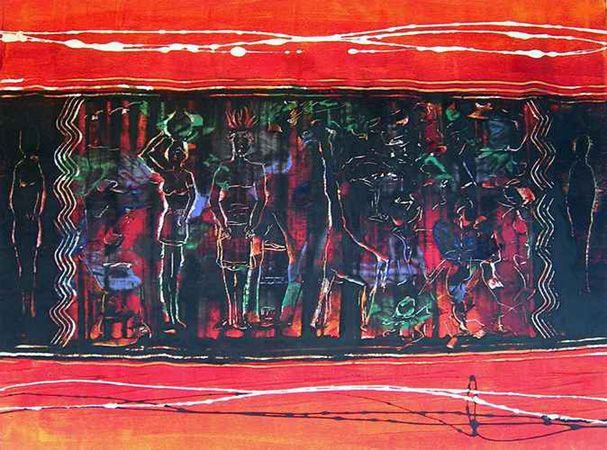 Dschungelleuchten, 80 x 60, Acryl auf Leinwand,