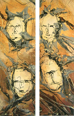 Ladys Time, 2 St�ck 40 x 130, Acryl auf Leinwand, verf�gbar