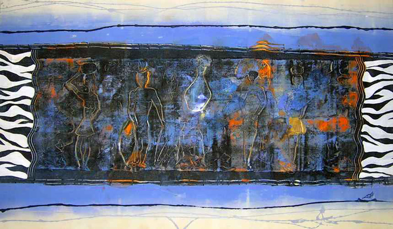 Mystic Nights, 110 x 6, Acryl auf Leinwand5,