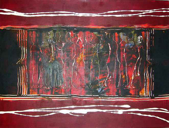 Silhouettes, 80 x 60, Acryl auf Leinwand,