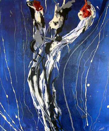 Starshower,50 x 70,Acryl auf Leinwand,verf�gbar