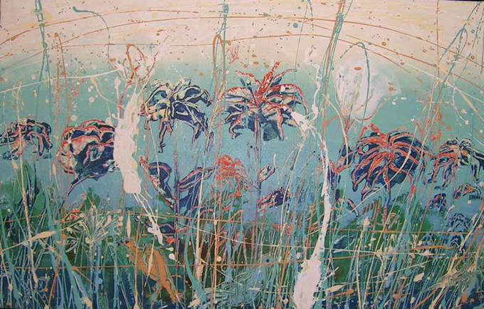 Tanz der Elfen, 125 x 80, Acry auf Leinwand,