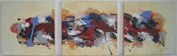 Tr�um wenn du willst, 3 mal 40 x 40, Acryl auf Leinwand,