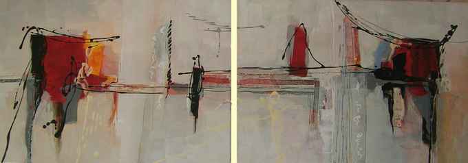 Vertraue mir, 2 St�ck 60 x 80, Acryl auf Leinwand,